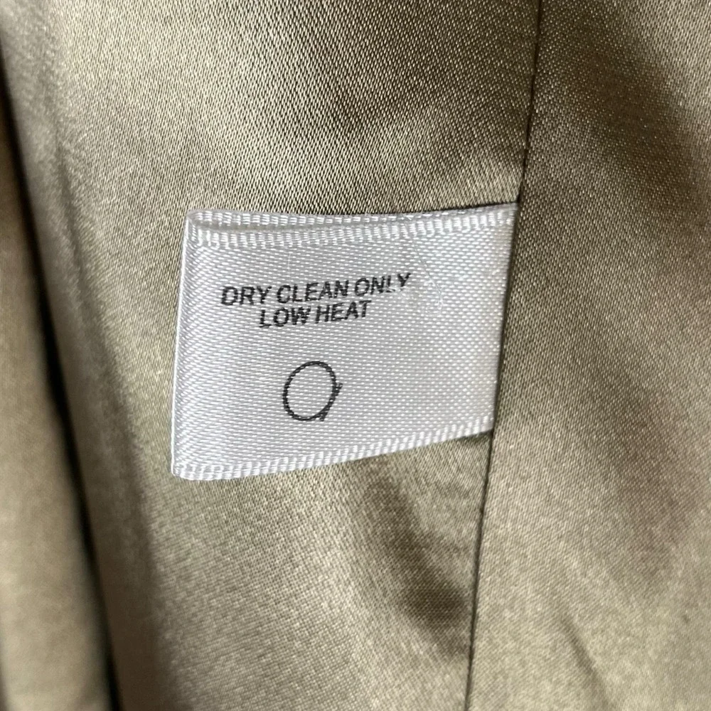 Boston Proper Linen Jacket 3/4‎ Sleeve Blazer Metallic Gold Brown Beaded Sz 10